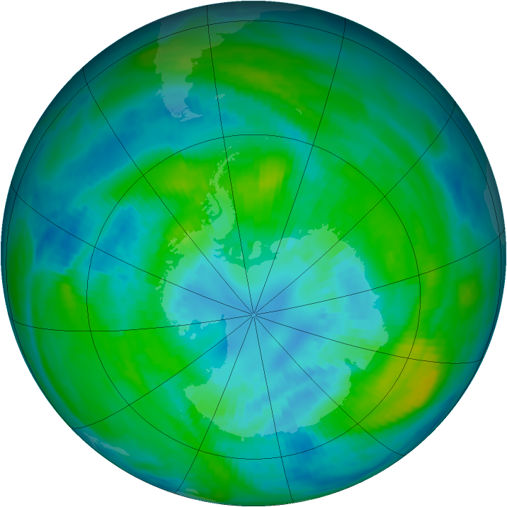 Antarctic ozone map for 03 April 1979